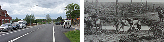 Now and then pictures Menin Road Ypres WW1