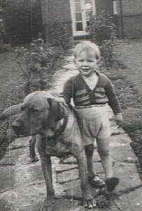 Richard Cannon with dog Rufus c.1951